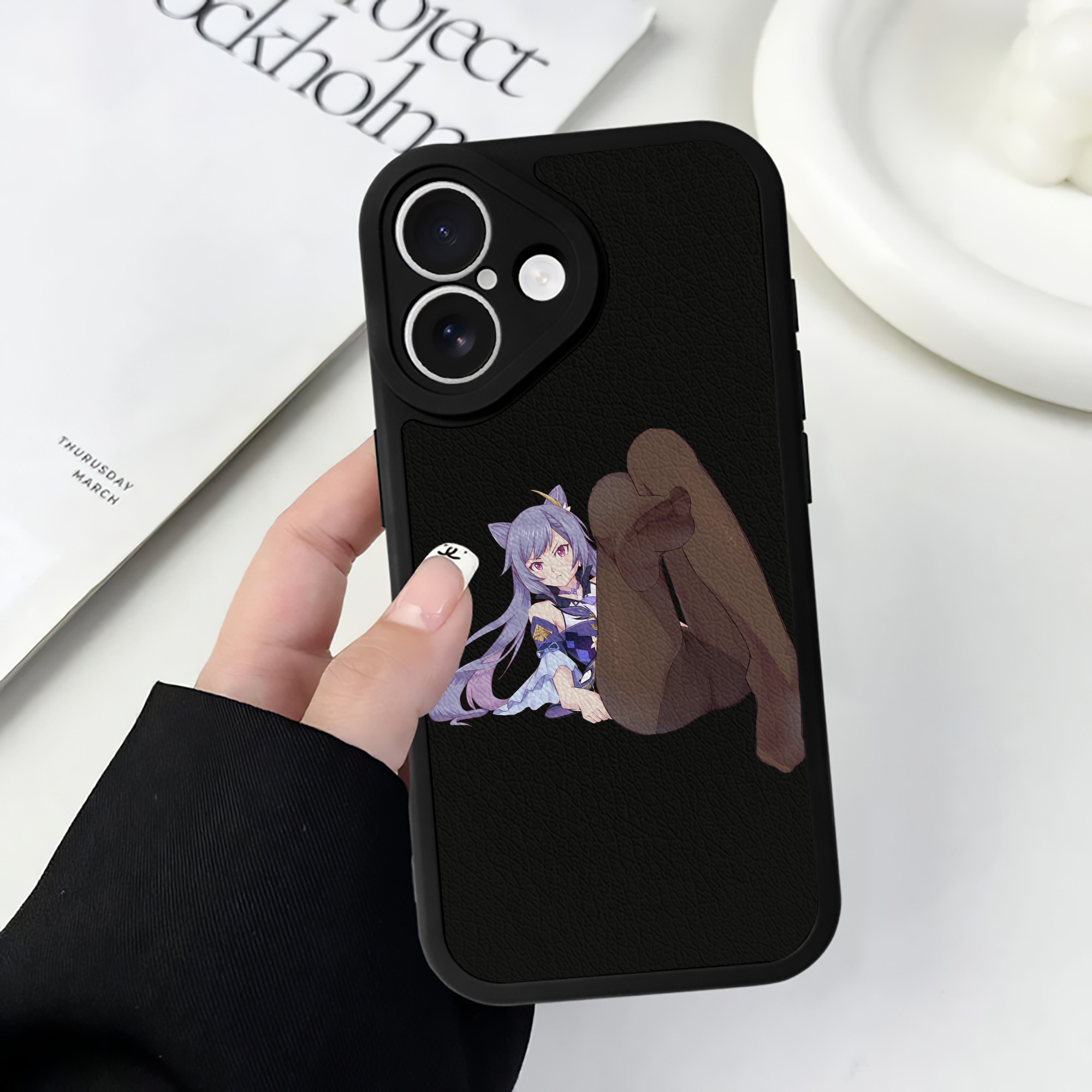 げんし神 刻晴 こくせい genshin Kokusei 【iPhone 16シリーズ対応】シリコンスマホケース（レザー調） 材質：シリコン